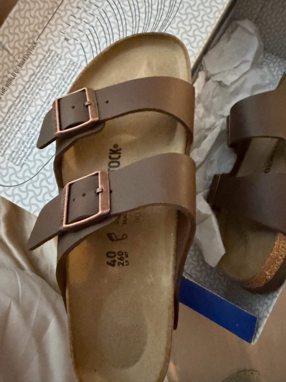 Birkenstock Arizona BS Dark Brown Two-Buckle Slide Sandals